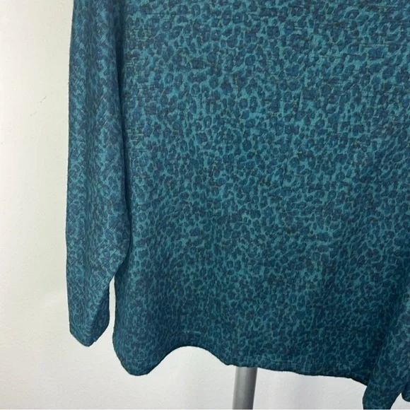 Banana Republic Teal Animal Print Sweater XS Petite - Picture 3 of 5